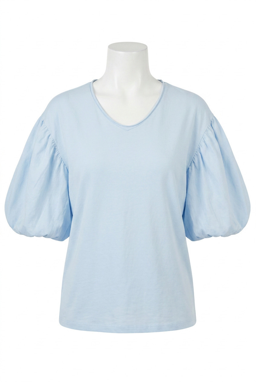 NEW MADE IN ITALY the soft statement everyday top in sky blue
